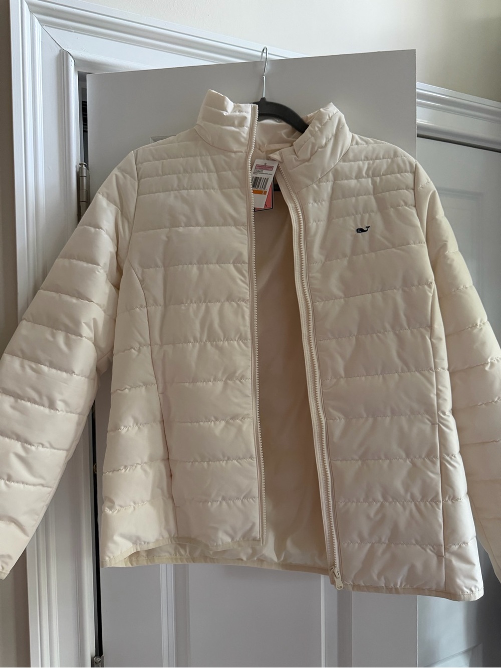 Vineyard Vines Cream Quilted Puffer Jacket